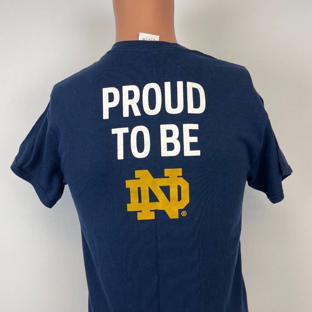 Proud To Be Notre Dame Fighting Irish Double Sided T Shirt NCAA College Size S